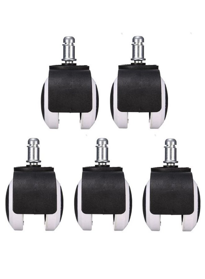 5-Piece Heavy Duty Office Chair Caster Wheel Set Black/White/Silver - v1582699422/N35099903A_1