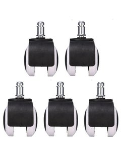 Generic 5-Piece Heavy Duty Office Chair Caster Wheel Set Black/White/Silver  - Image 1