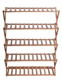 5-Tier Foldable Shoe Rack Brown