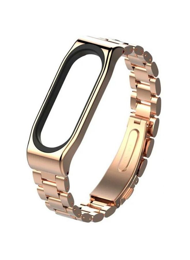 MIJOAS Stainless Steel Replacement Band For Xiaomi Mi Band 3 Gold