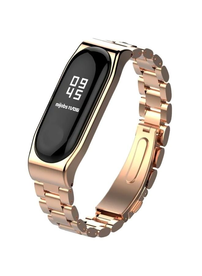 MIJOAS - Stainless Steel Replacement Band For Xiaomi Mi Band 3 Gold - Image 1