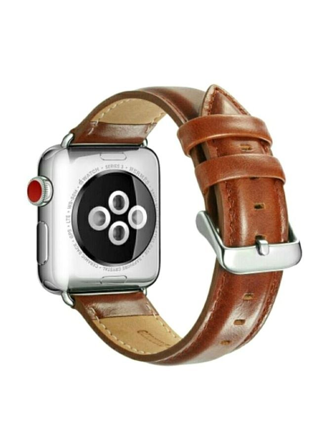 Replacement Leather Strap For Apple iWatch 42mm Brown