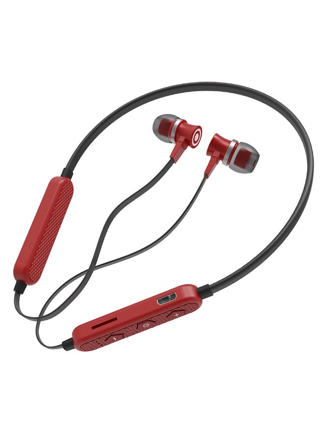 Bluetooth Wireless Neck Hanging In-Ear Earphone Red/Black - Image 1