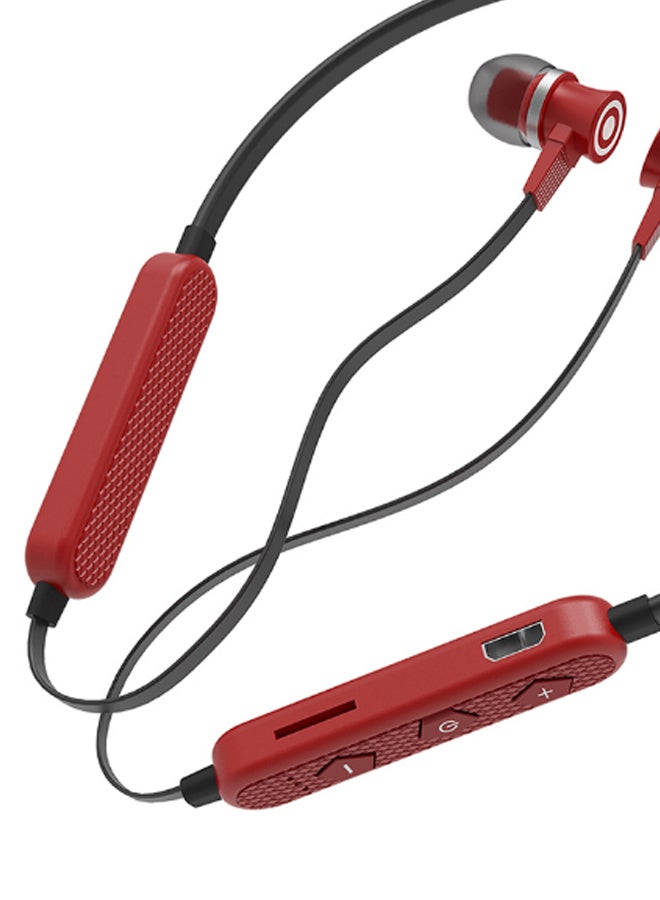 Bluetooth Wireless Neck Hanging In-Ear Earphone Red/Black - Image 2