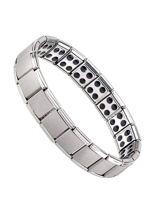 Stainless Steel Germanium Stone Studded Magnetic Bracelet  - Image 1
