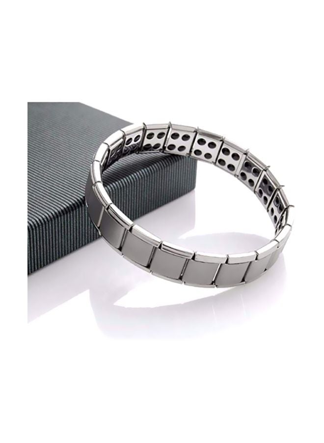 Stainless Steel Germanium Stone Studded Magnetic Bracelet  - Image 2