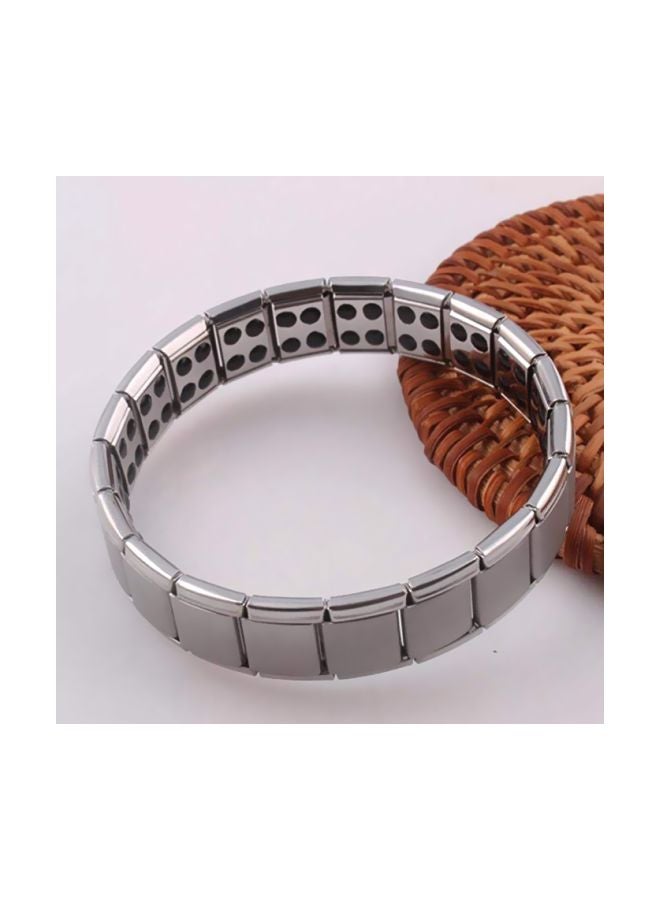 Stainless Steel Germanium Stone Studded Magnetic Bracelet  - Image 4