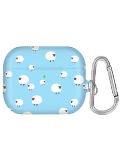 Counting Sheep Printed AirPods Pro Case With Carabiner Blue/White/Silver