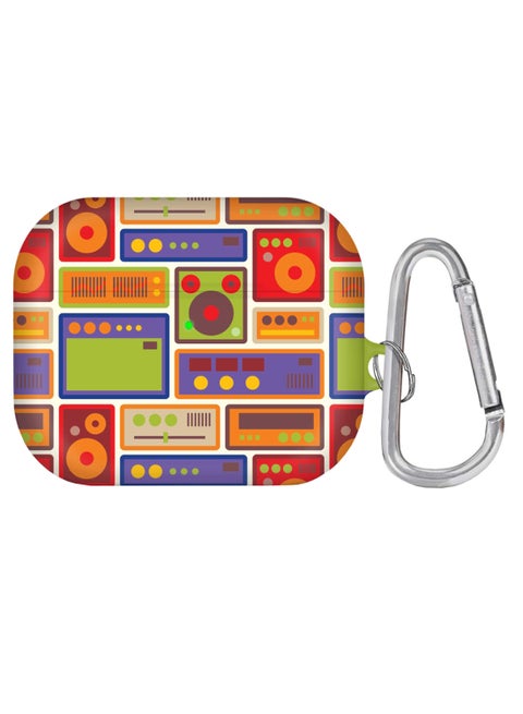 Retro Equipment Printed Case With Carabiner For Apple AirPods Pro Multicolour