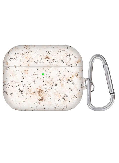 Marble Printed Wireless In-Ear AirPods Case With Carabiner Multicolour