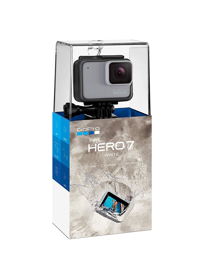 Hero7 Sports Digital Action Camera White with 12MP, 4K60/1080p240 video resolution  8x Slo-Mo Wi-Fi + Bluetooth GPS Enabled Water Resistant With Smatree 13-in-1 Bundle