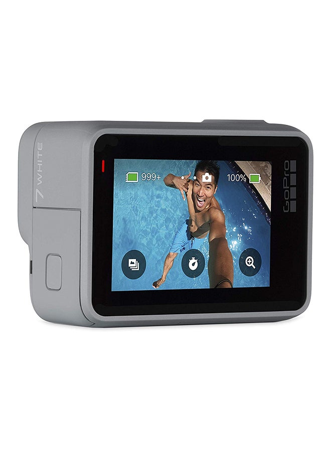 Hero7 Sports Digital Action Camera White with 12MP, 4K60/1080p240 video resolution  8x Slo-Mo Wi-Fi + Bluetooth GPS Enabled Water Resistant With Smatree 13-in-1 Bundle