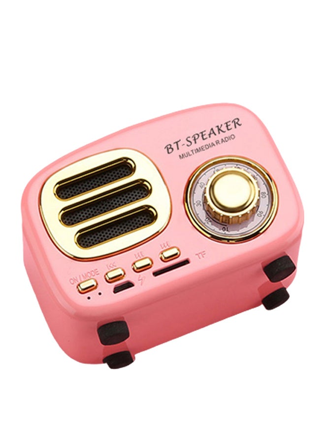 Wireless Multimedia Radio Pattern Bluetooth Speaker Pink/Gold/Black - Image 1