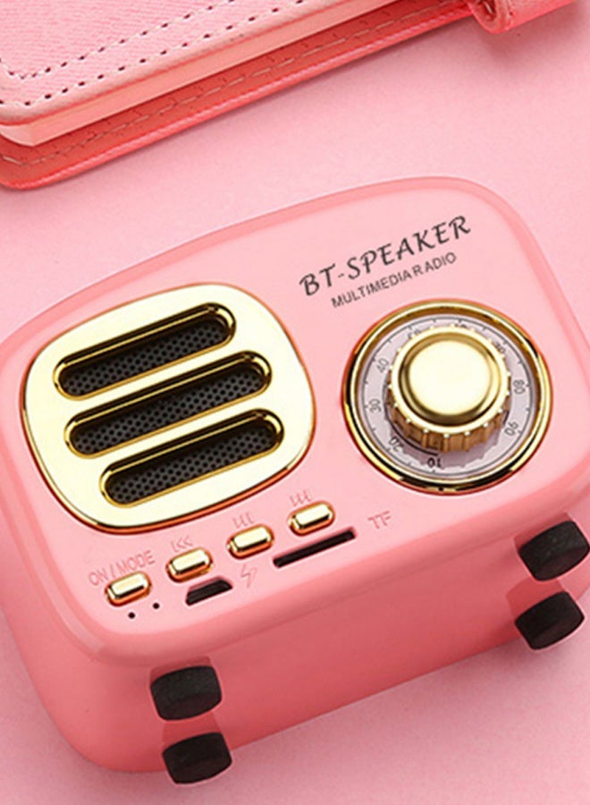 Wireless Multimedia Radio Pattern Bluetooth Speaker Pink/Gold/Black - Image 2