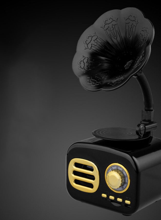 Generic - Wireless Bluetooth Gramophone Pattern Speaker Black/Gold - Image 1