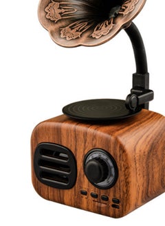 Generic Wireless Bluetooth Gramophone Pattern Speaker Brown/Black  - Image 2