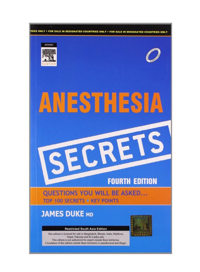 Anaesthesia Secrets Paperback English by James Duke - 7/2/1905