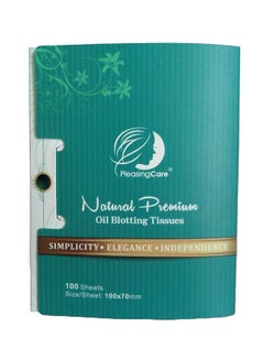 PleasingCare 100-Piece Natural Premium Oil Blotting Tissue Multicolour  - Image 1