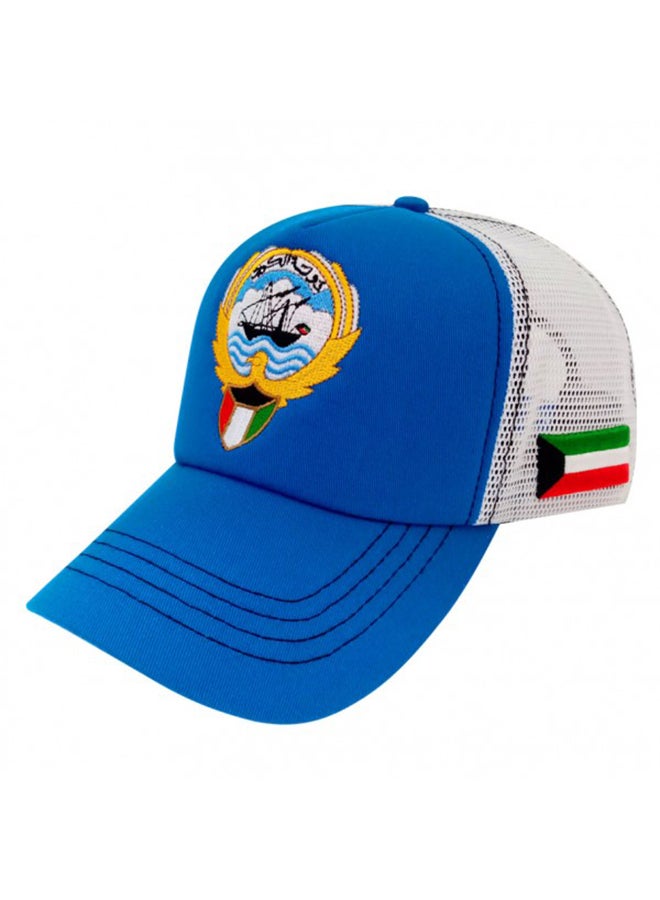 Fighter Gifts Kuwait Emblem Printed Regular Fit Cap Blue/White - Image 1