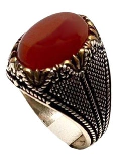 Turkish Silver Casual Agate Stone Ring