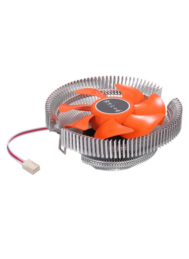 Quiet Heatsink Radiator CPU Cooling Fan Orange/Silver  - Image 1