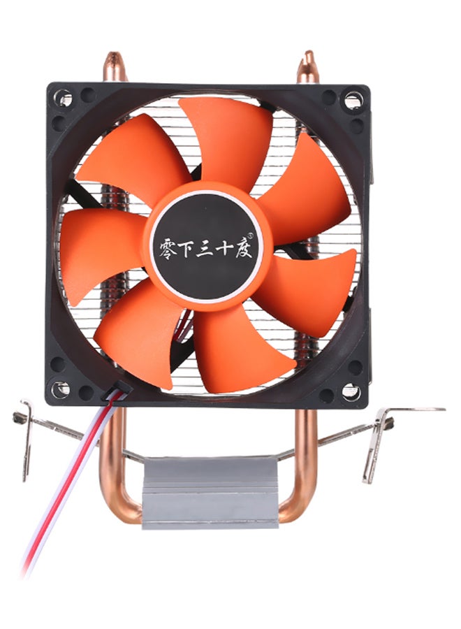 Generic Quiet Heatsink Radiator CPU Cooling Fan Orange/Black  - Image 1