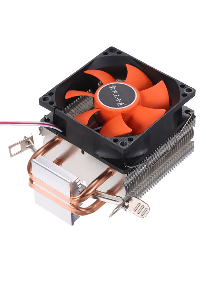 Generic Quiet Heatsink Radiator CPU Cooling Fan Orange/Black  - Image 2