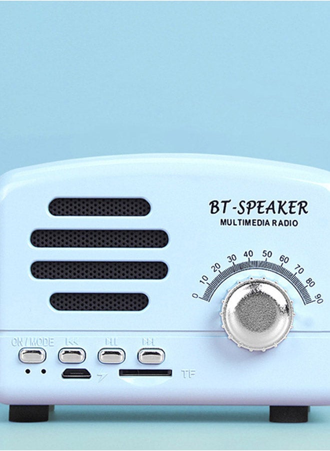 Portable Wireless Bluetooth Multimedia Speaker With Radio Sky Blue/Silver - Image 2
