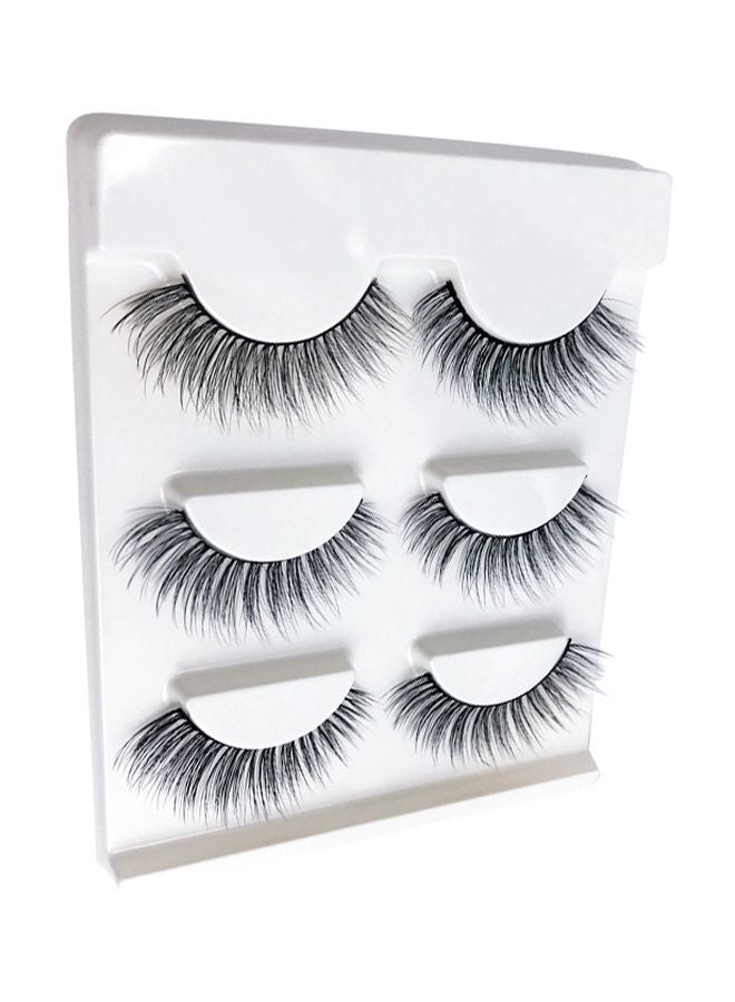 SHIDISHANGPIN 3-Pairs 3D Mink False Eyelashes Black  - Image 2