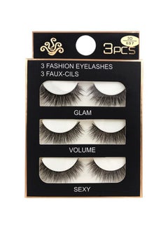 SHIDISHANGPIN Pair Of 3 Mink Glam Volume And False Eyelashes Black  - Image 2