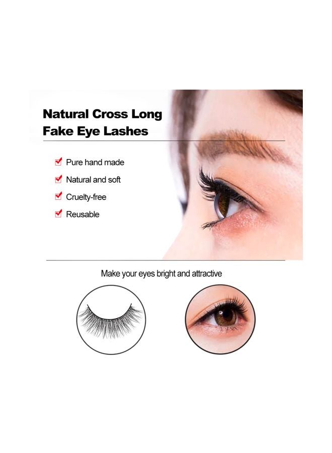 SHIDISHANGPIN - Pair Of 3 Mink Glam Volume And False Eyelashes Black - Image 1