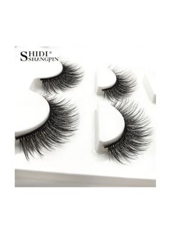 SHIDISHANGPIN Pair Of 3 Mink Glam Volume And False Eyelashes Black  - Image 5