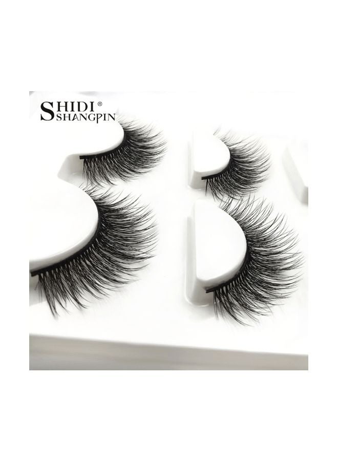 SHIDISHANGPIN - Pair Of 3 Mink Glam Volume And False Eyelashes Black - Image 1