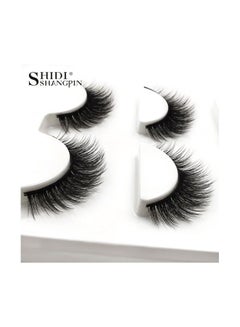 SHIDISHANGPIN Pair Of 3 Mink Glam Volume And False Eyelashes Black  - Image 5
