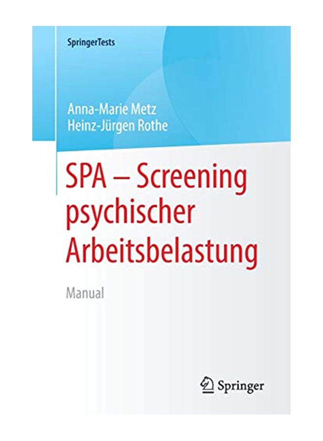 Spa - Screening Psychischer Arbeitsbelastung: Manual paperback german - 22-Feb-20 