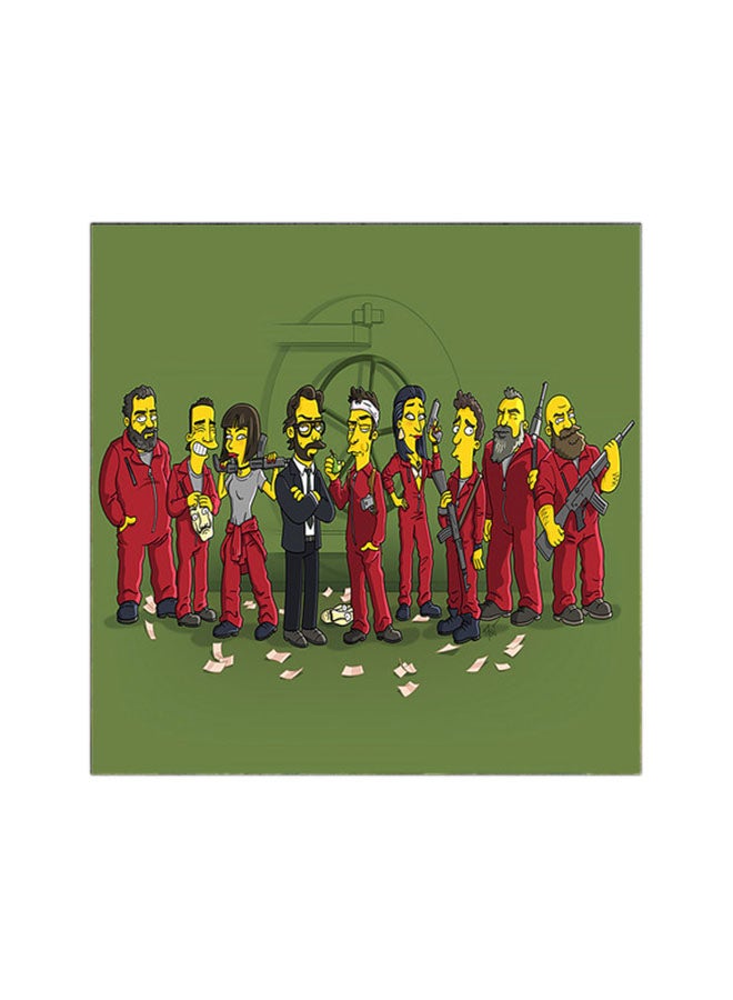 La Casa De Papel MDF Wall Art Multicolour 30x30cm