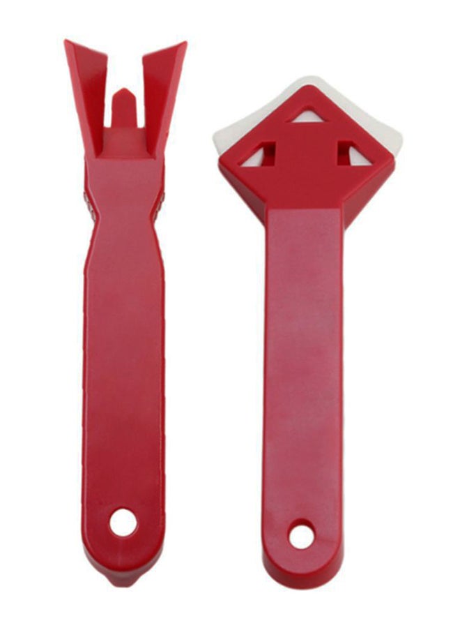 2-Piece Caulk Removal Shovel Angle Scraper Set Red - Image 1