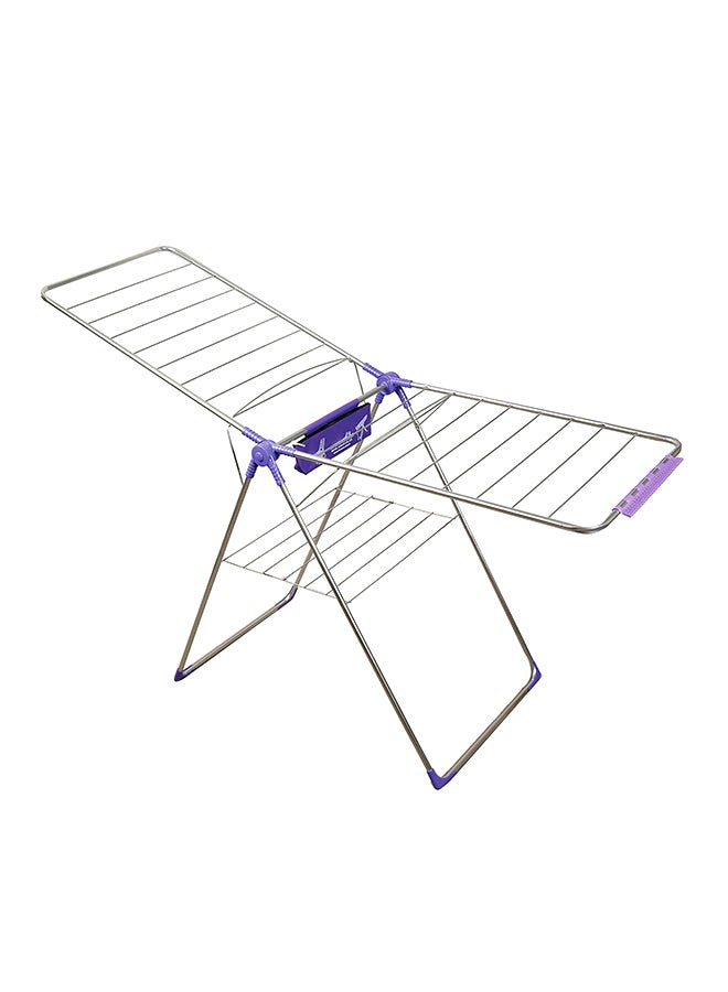 Royalford Foldable Cloth Dryer Stand Blue/Silver/Purple 55 x 180cm - Image 1