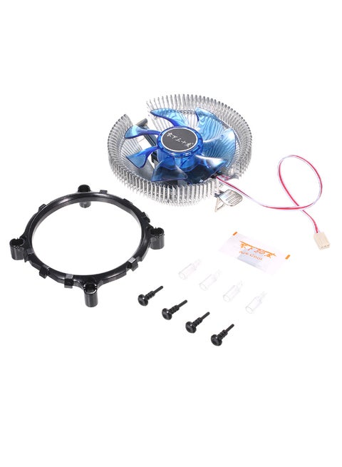 Quiet Heatsink Radiator CPU Cooling Fan With Fitting Accessory Blue/Silver