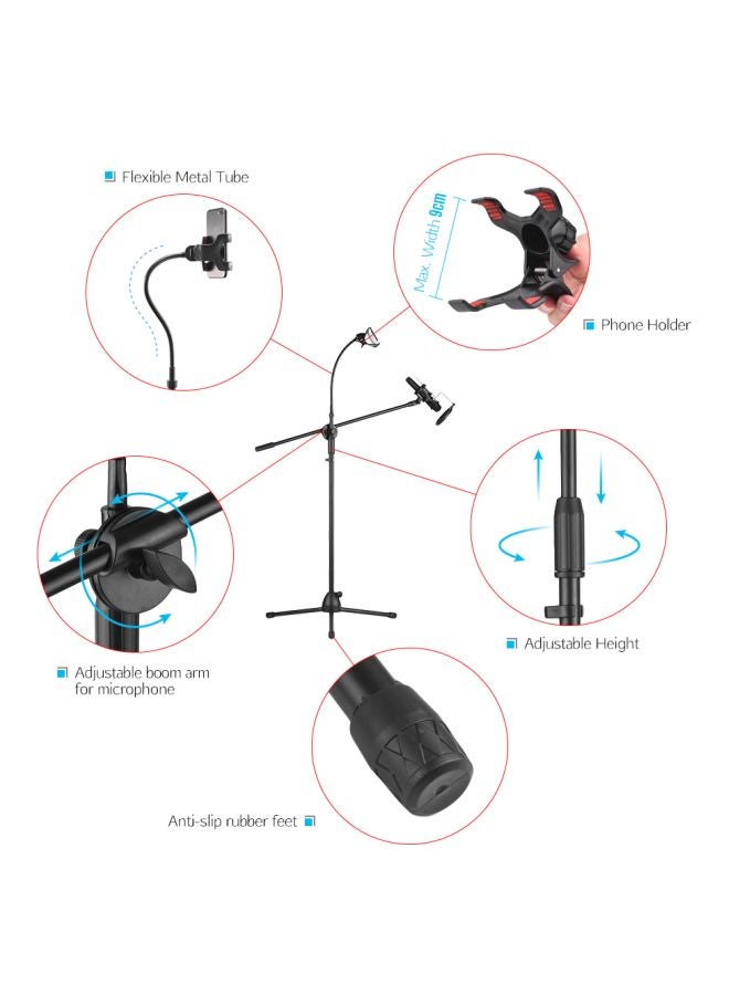 Adjustable Metal Microphone Floor Stand Tripod