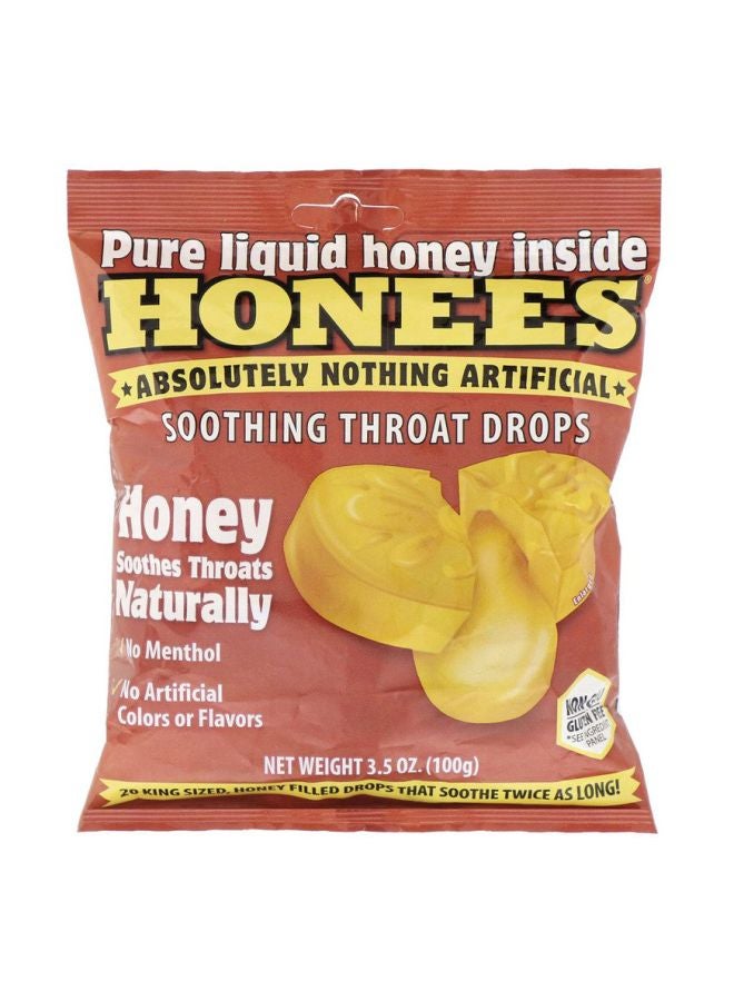 Honees Honey Soothing Throat Drops, Honey Herbal Supplement - 20 Cough Drops - Image 1