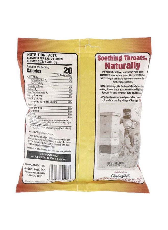 Honees Honey Soothing Throat Drops, Honey Herbal Supplement - 20 Cough Drops - Image 2