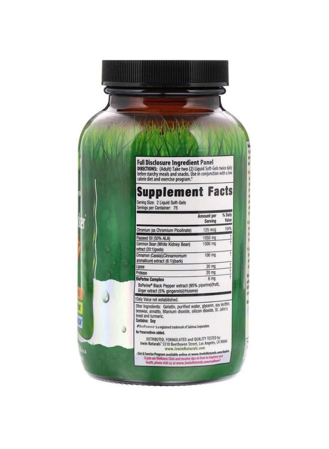 Irwin Naturals Maximum Strength 3-In-1 Carb Blocker - 150 Liquid Soft-Gels  - Image 2