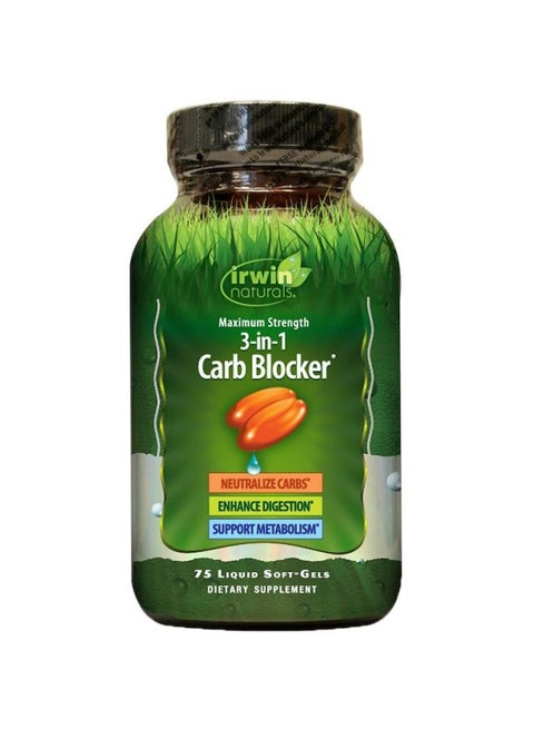 Maximum Strength 3-In-1 Carb Blocker - 75 Liquid Soft-Gels