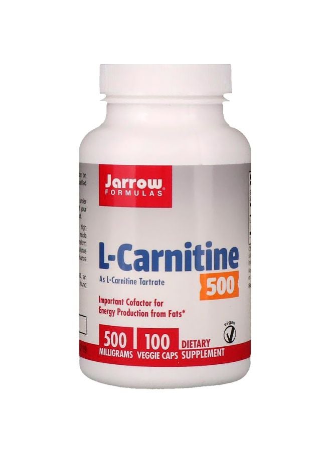 jarrow formulas L-Carnitine 500 mg Dietary Supplement - 100 Veggie Caps - Image 1