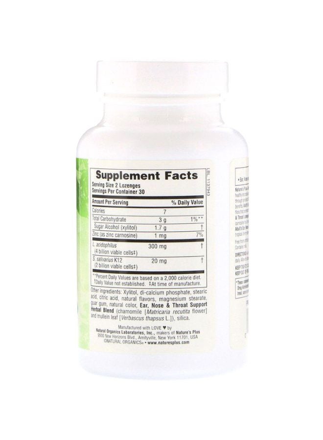 ناتشرز بلاس أقراص للأذن والأنف والحنجرة للبالغين - 60 قرص - Image 2