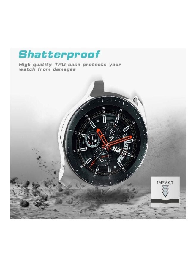 Protective Case Cover For Samsung Galaxy Watch 46mm Clear/Silver - Image 3