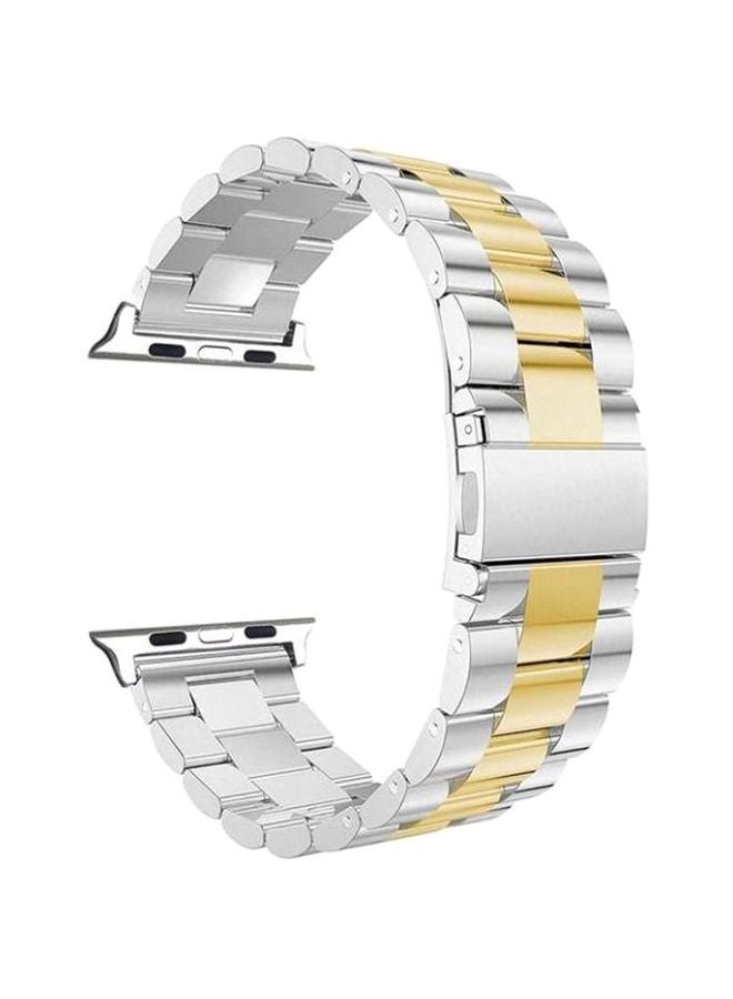Replacement Stainless Steel Band For Apple Watch 42mm Silver/Gold