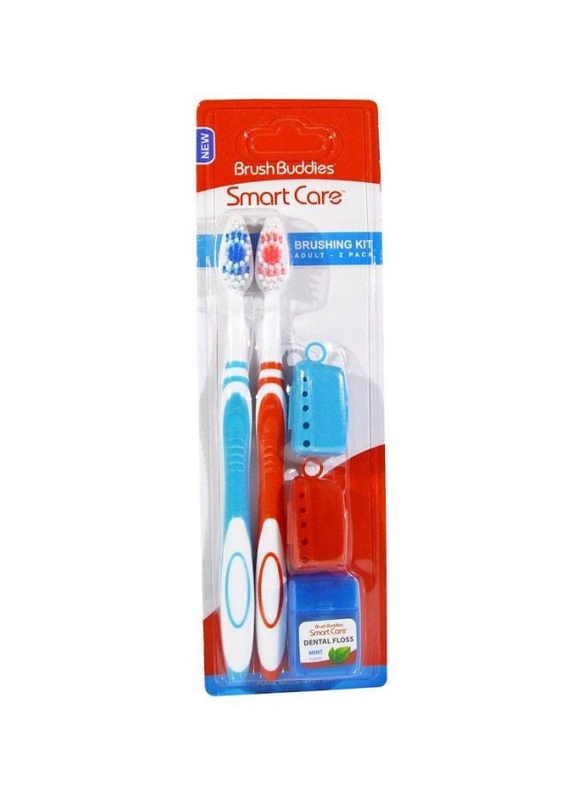 Brush Buddies - 5-Piece Smart Care Brushing Kit White/Blue/Red - Image 1