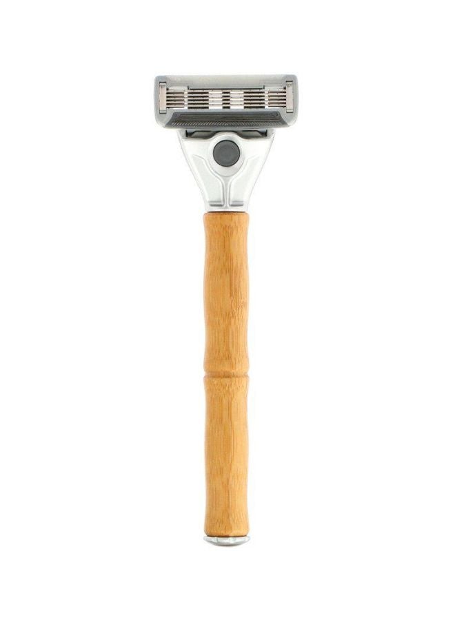 bulldog skincare 3-Piece Original Bamboo Razor Brown/Silver - Image 1